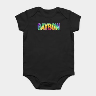 Gaybow Rainbow Word Gay Pride Month t-shirt Shirt Tee Gift Baby Bodysuit